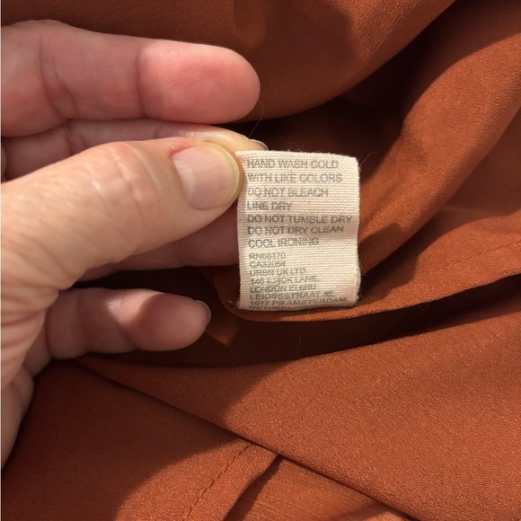 Women's Ruffled Blouse - Rust - Picture 12 of 12